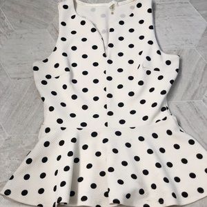 Polka dot peplum top